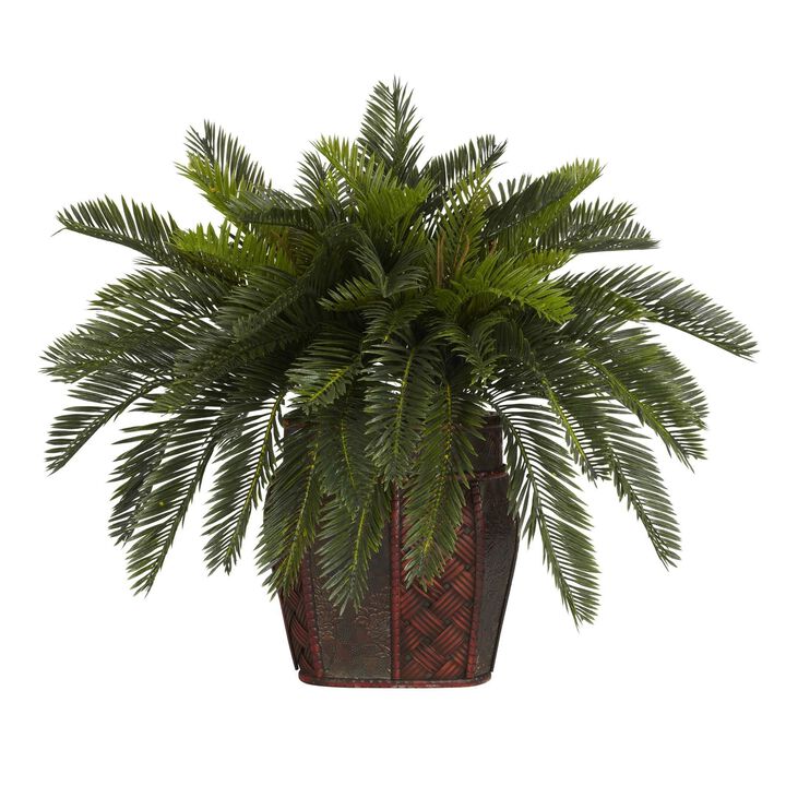 Nearly Natural Double Cycas w/Vase