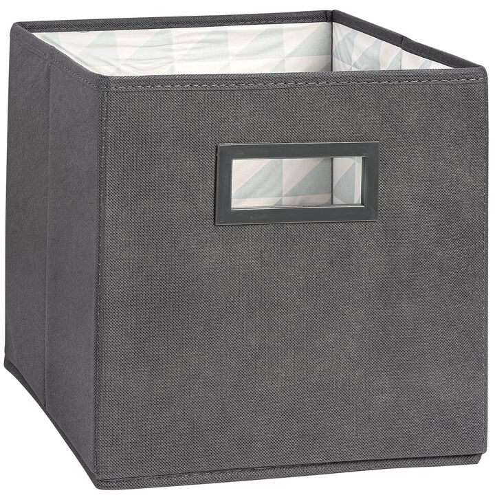 10.75" Fabric Cube Bin, Grey