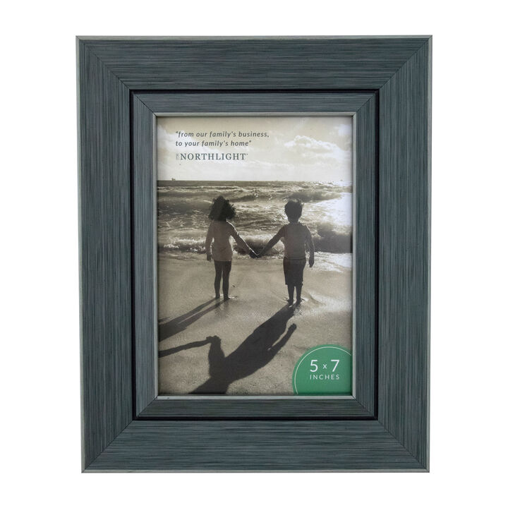 10" Classical Rectangular 5" x 7" Photo Picture Frame - Gray and Black