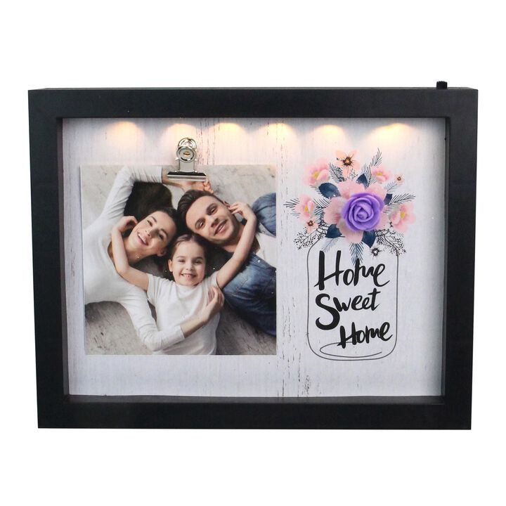 LED Lighted Home Sweet Home Picture Frame with Clip - 4" x 4"