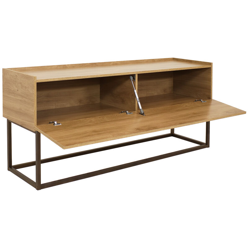 Sunnydaze Industrial-Style MDP Buffet Table - Brown - 54.75 in