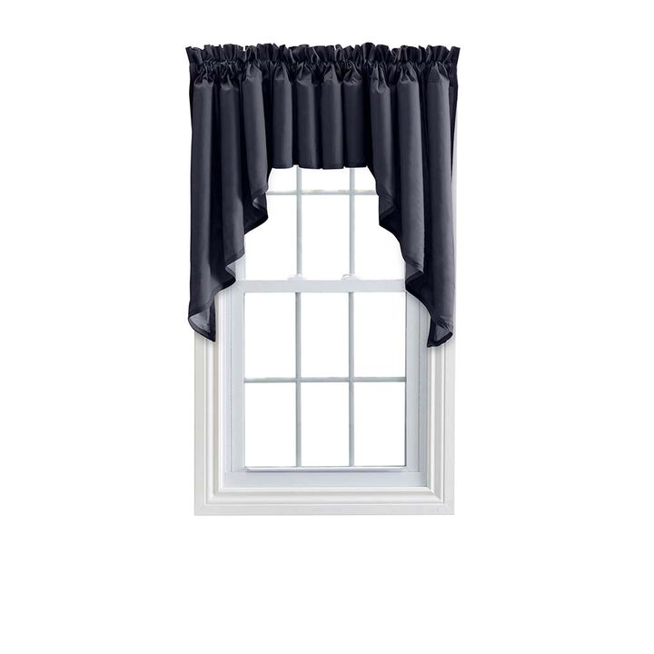 Ellis Stacey 3" Rod Pocket High Quality Fabric Solid Color Window Lined Swag Set 126"x36" Navy