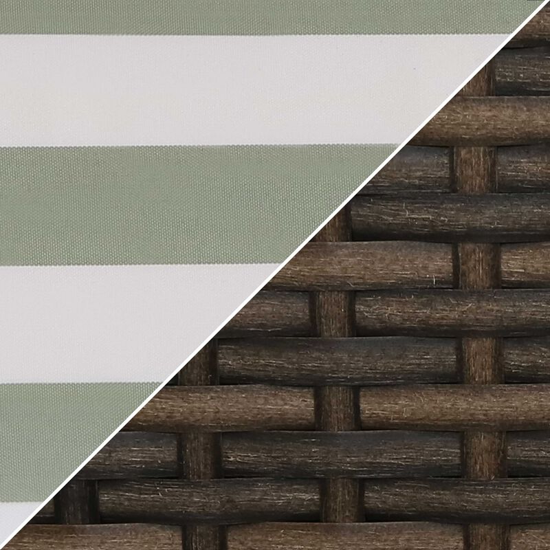 Sunnydaze Kenmare Rattan 4-Piece Patio Furniture Set - Green Stripe