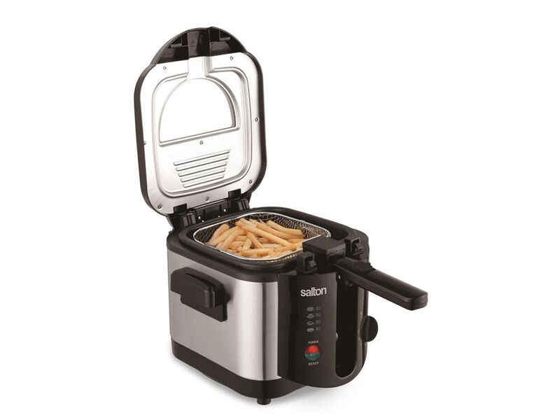 Salton DF2064 - 2L Capacity Fryer with Adjustable Temperature and Removable Lid, Stainless Steel