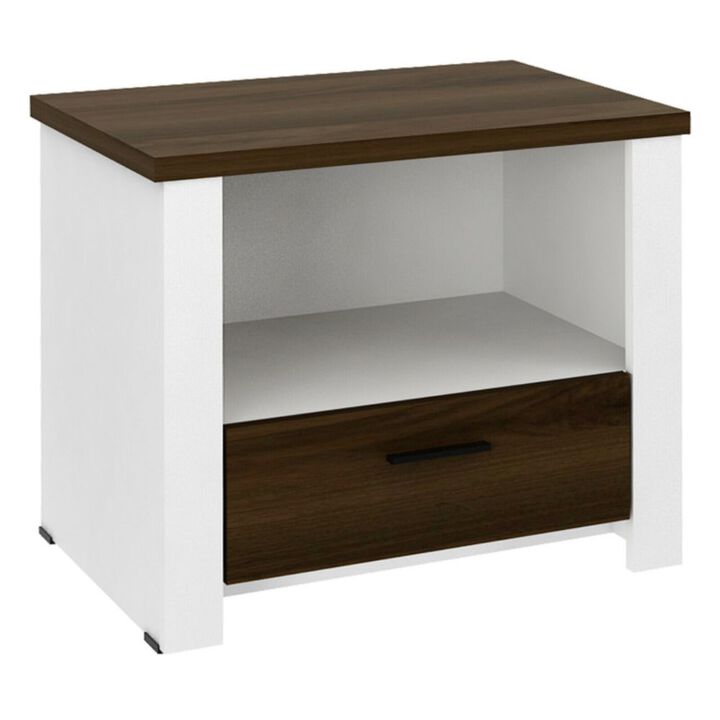 Hivago Accent Nightstand with Drawer and Open Shelf