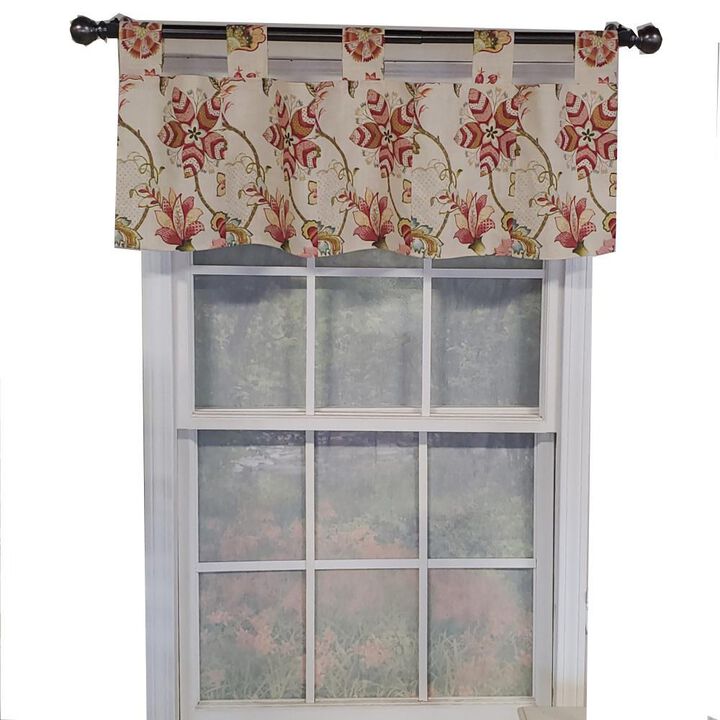 Ophelia Tab Style 4" Tab Valance 45" x 15" Rose by RLF Home
