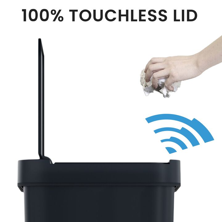 iTouchless 13.2 Gallon / 50 Liter Prime Plastic Sensor Trash Can (Black)