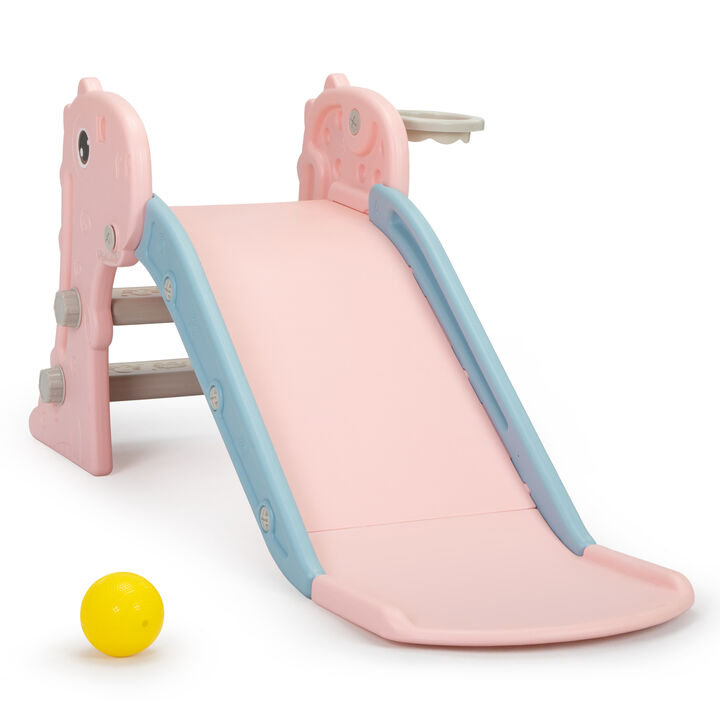 3 in 1 Folding Toddler Large Slide with Climbing Ladder