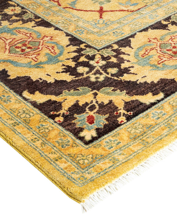 Eclectic, One-of-a-Kind Hand-Knotted Area Rug  - Yellow, 9' 3" x 12' 5"