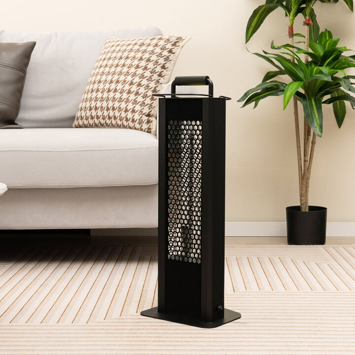 IP65 Waterproof Aluminum Heater with Double-Sided Heating and Overheat Protection-Black