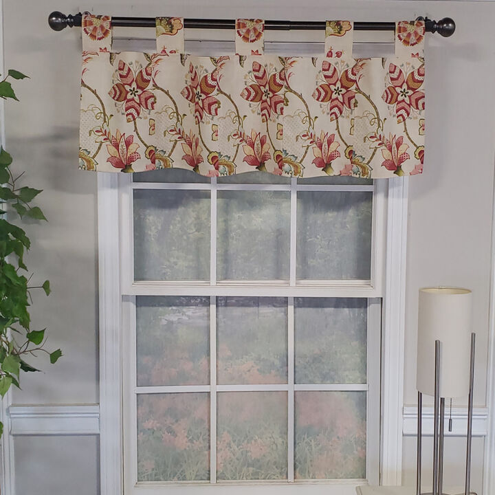 Ophelia Tab Style 4" Tab Valance 45" x 15" Rose by RLF Home