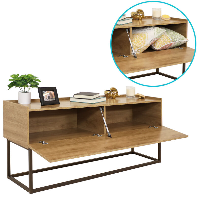Sunnydaze Industrial-Style MDP Buffet Table - Brown - 54.75 in