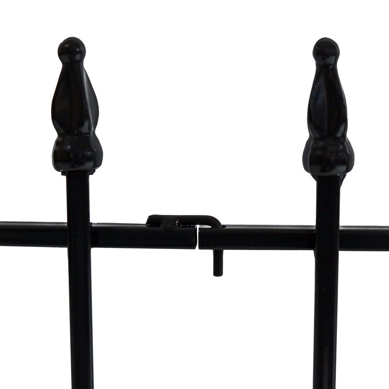 Sunnydaze 20-Piece Roman Walkway Iron Panel Border Fencing - 36 ft - Black