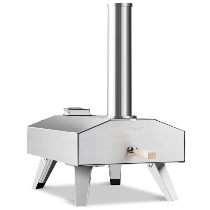 Hivvago Portable Stainless Steel Outdoor Pizza Oven with 12 Inch Pizza Stone