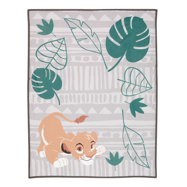 Lambs & Ivy THE LION KING Picture Perfect Baby Blanket - Beige, Green, Jungle