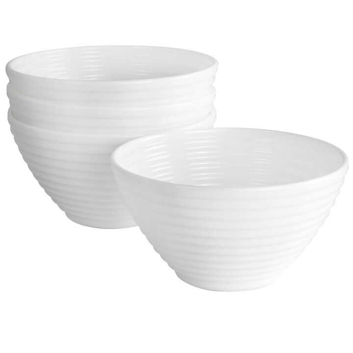 Gibson Ultra Patio 4 Piece Tempered Opal Glass Dessert Bowl Set in White