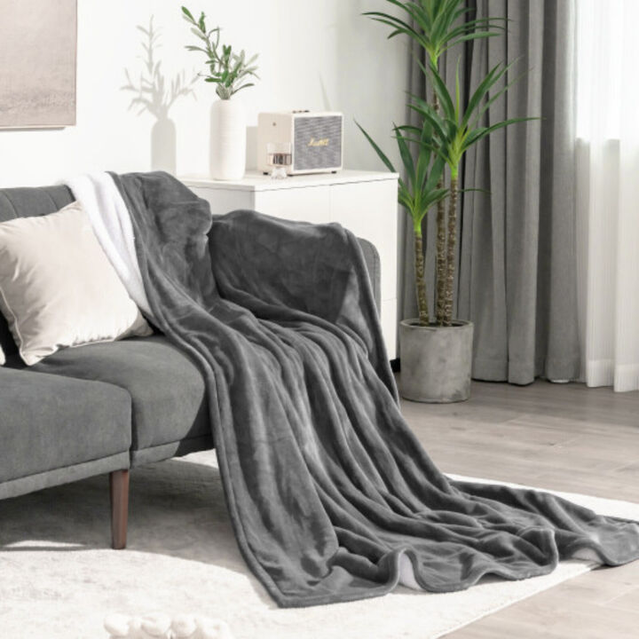 84 x 62 Inch Heated Blanket Electric Throw with 5 Heating Levels