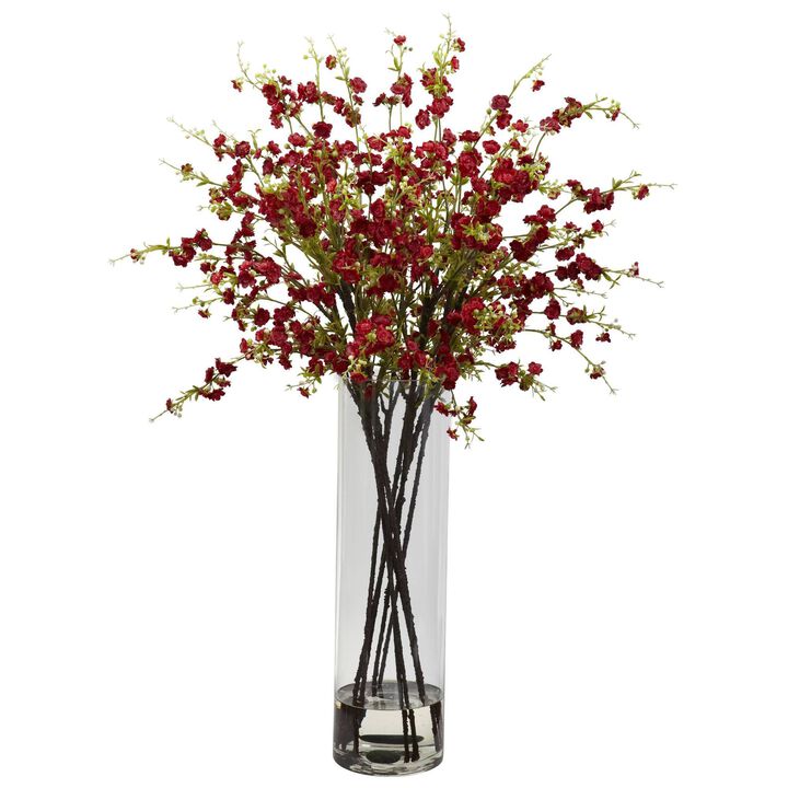 Nearly Natural Giant Cherry Blossom Arrangement Red