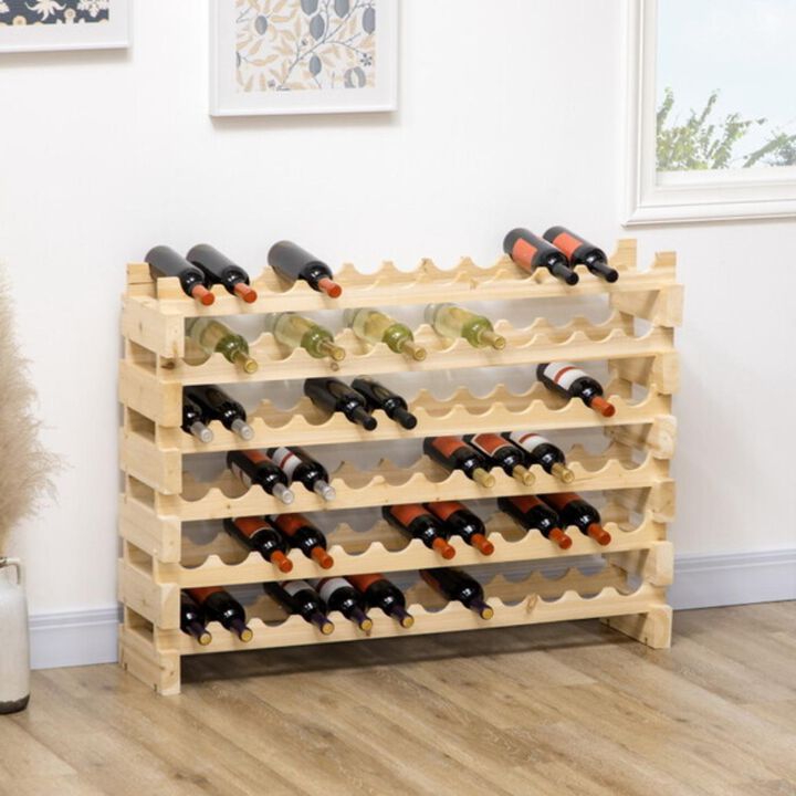 Hivvago Wooden Bottle Rack Wine Display Shelves for 72 Bottles