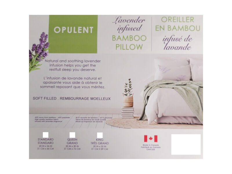 Cotton House - Lavender Infused Bamboo Pillow, Queen Size