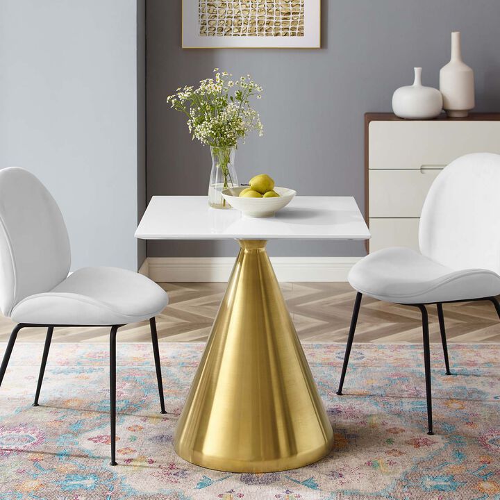 Modway - Tupelo 28" Square Dining Table Gold White