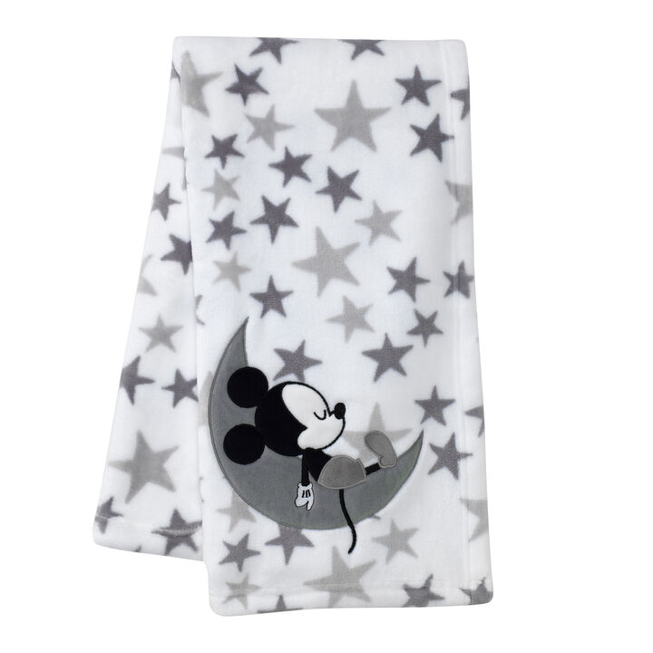 Disney Baby Mickey Mouse White/Gray Celestial Fleece Blanket by Lambs & Ivy