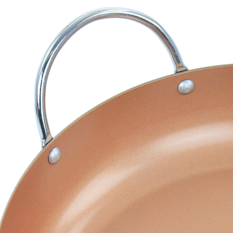 Oster Stonefire Carbon Steel Nonstick 11 Inch Paella Pan in Copper
