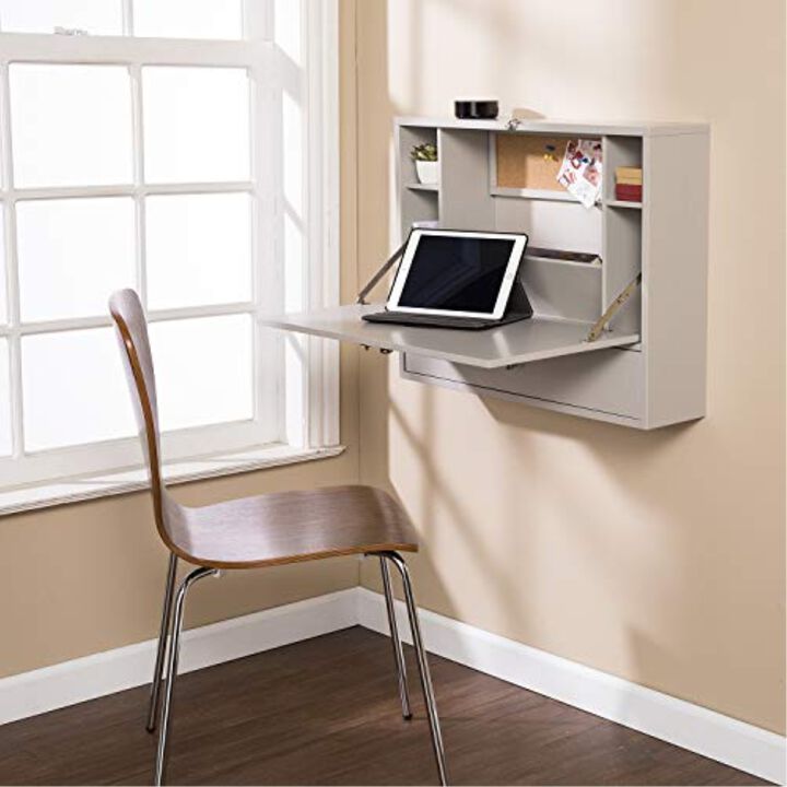 SEI Furniture Wall Mount Laptop Desk - Universal Style- Gray