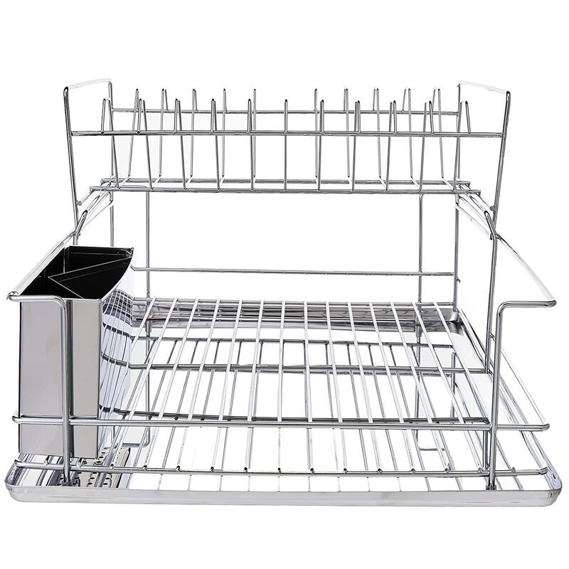 MegaChef 15.5 Inch Stainless Iron Shelf Dish Rack