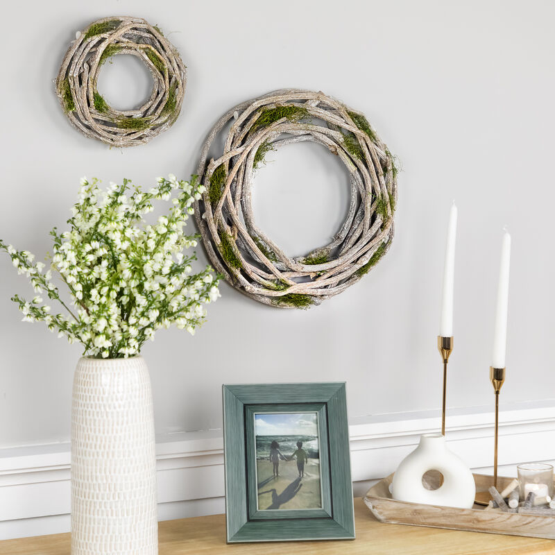 Twig and Moss Artificial Spring Wreath - 8"