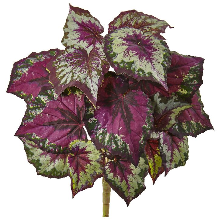 Nearly Natural 16-in Wax Begonia Bush (Set of 6)