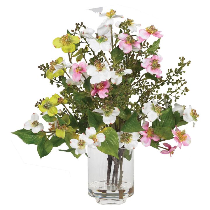 Nearly Natural 15-in Dogwood Arrangement