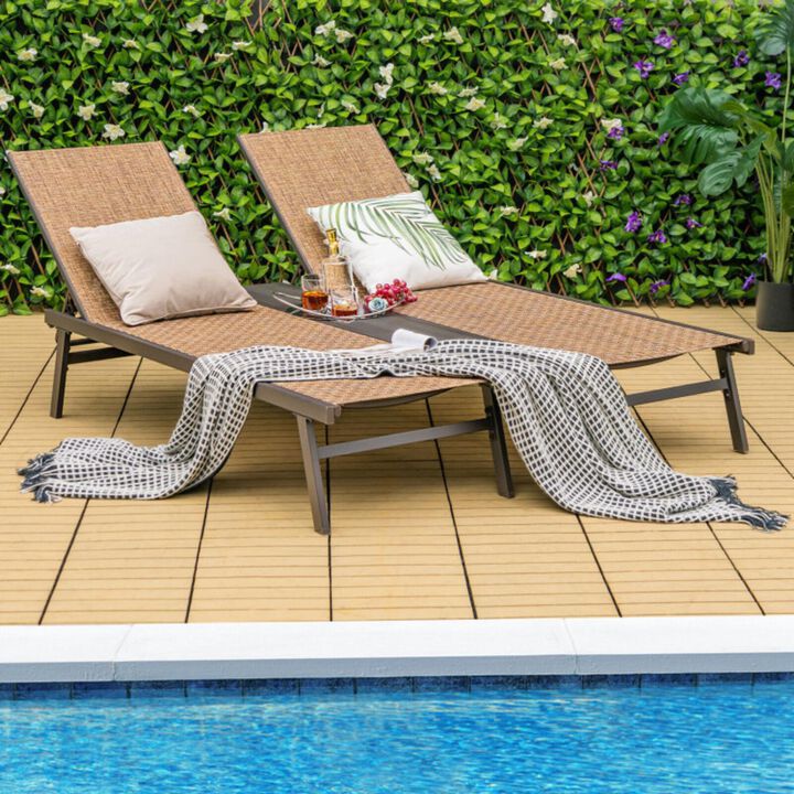 Hivvago 2-Person Patio Chaise Lounge with Middle Panel
