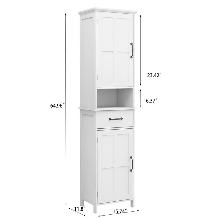 Double Door Narrow Height Slim Floor Standing Cabinet