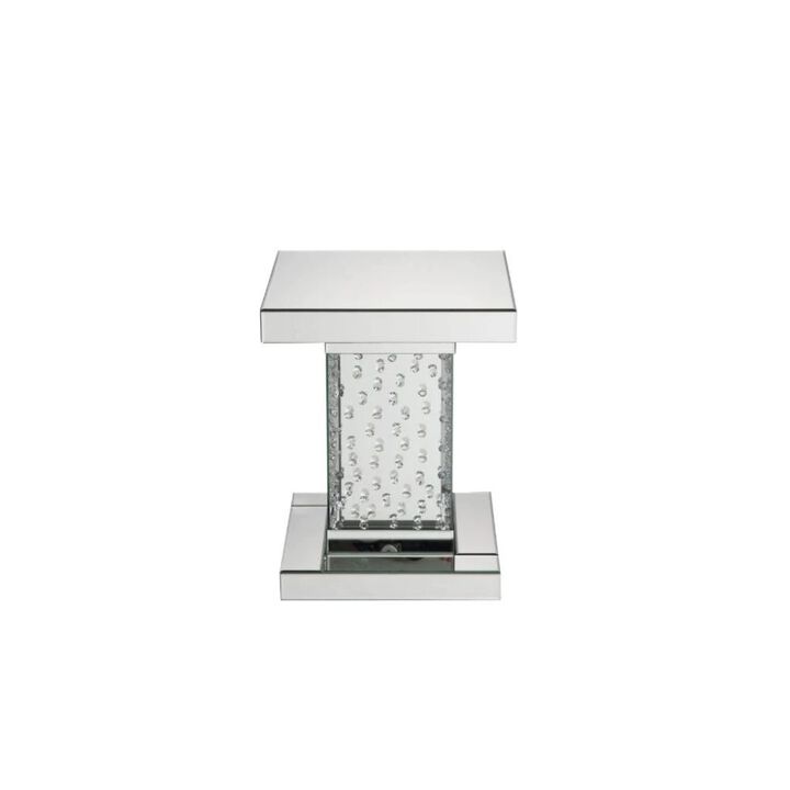 Homezia 20" Mirrored Mirrored And Manufactured Wood Square End Table