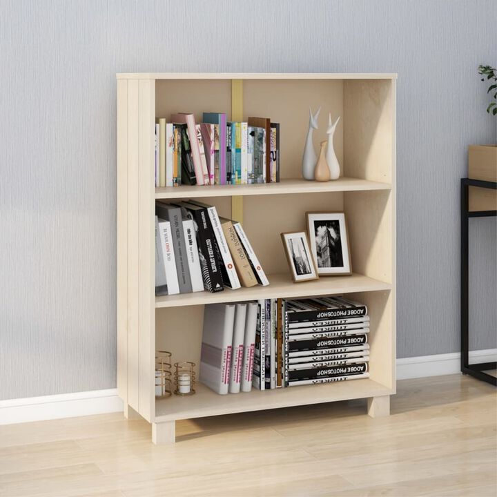 vidaXL Book Cabinet Honey Brown 33.5"x13.8"x13.8" Solid Wood Pine