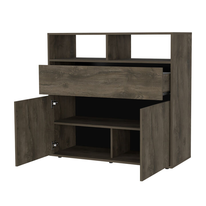 Bedford 1-Drawer 2-Shelf Rectangle Dresser Dark Brown