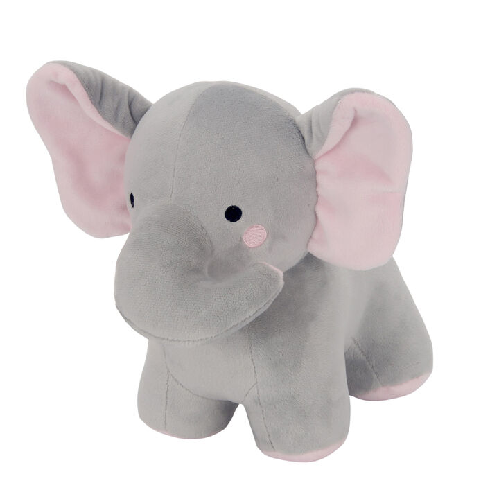 Bedtime Originals Rainbow Jungle Gray/Pink Plush Elephant Stuffed Animal Toy