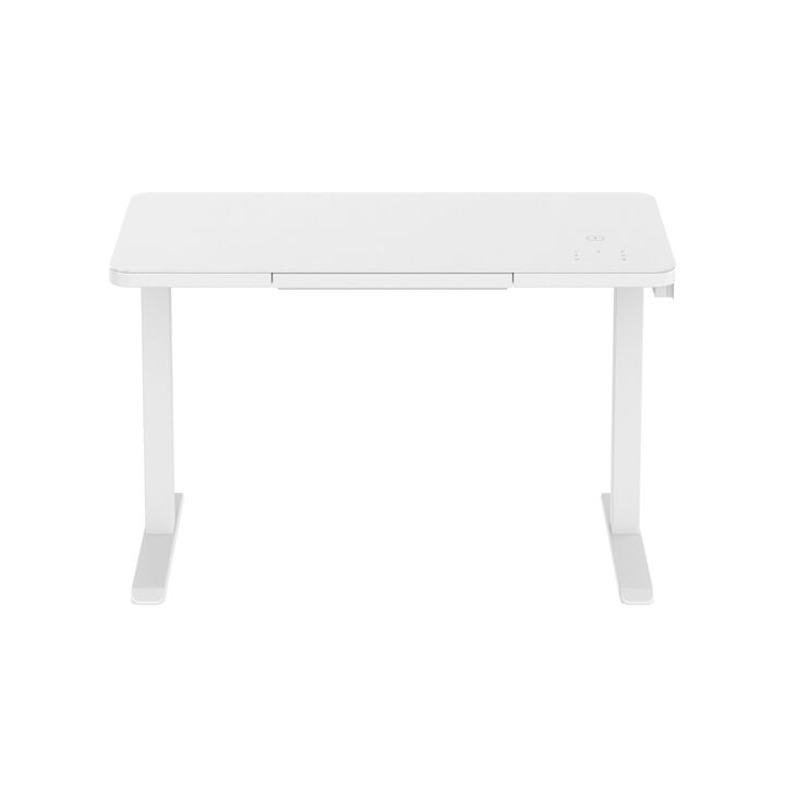 Glass Table Top standing desk
White