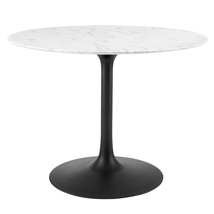 Modway - Lippa 40" Round Artificial Marble Dining Table Black White