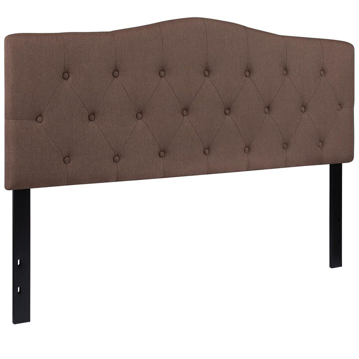 Flash Furniture Cambridge Tufted Upholstered Queen Size Headboard in Camel Fabric