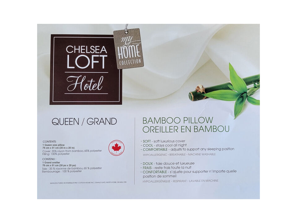 Cotton House - Bamboo Pillow, Hypoallergenic, Queen Size