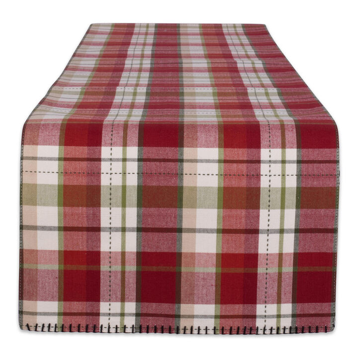 108" Table Runner with Reversible Trail Plaid Design