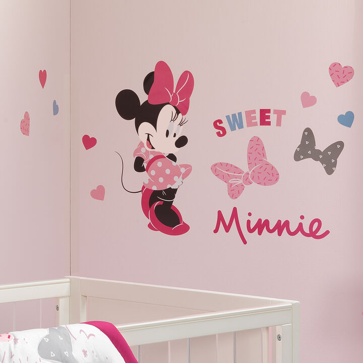 Lambs & Ivy Disney Baby Minnie Mouse Love Wall Decals/Stickers with Hearts/Bows