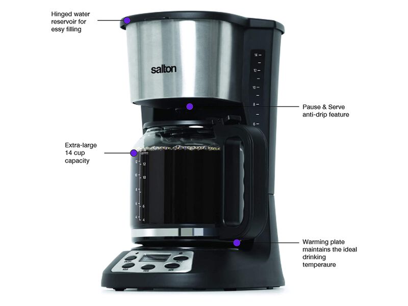 Salton FC1667 Jumbo Java Programmable Coffee Maker 14 Cups