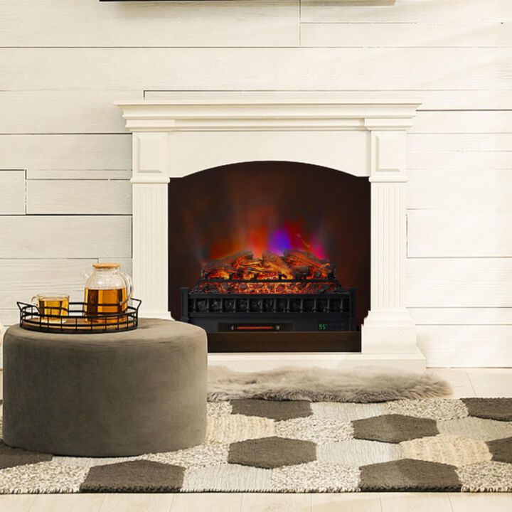 Hivvago 26 Inch Electric Fireplace Heater with Remote Control and Realistic Lemonwood Ember Bed-Black