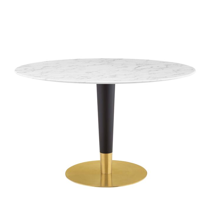 Modway - Zinque 47" Artificial Marble Dining Table Gold White