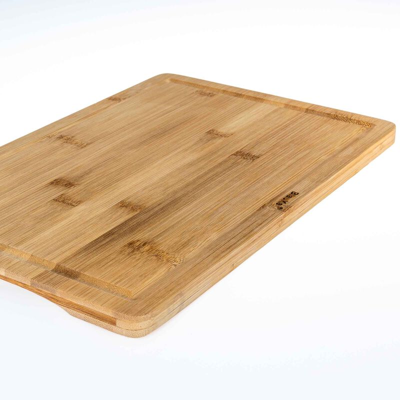 Wood Cutting Board for Kitchen 15x10 inch - Wooden Serving Tray - Large Bamboo Chopping Board with Juice Groove and Handles