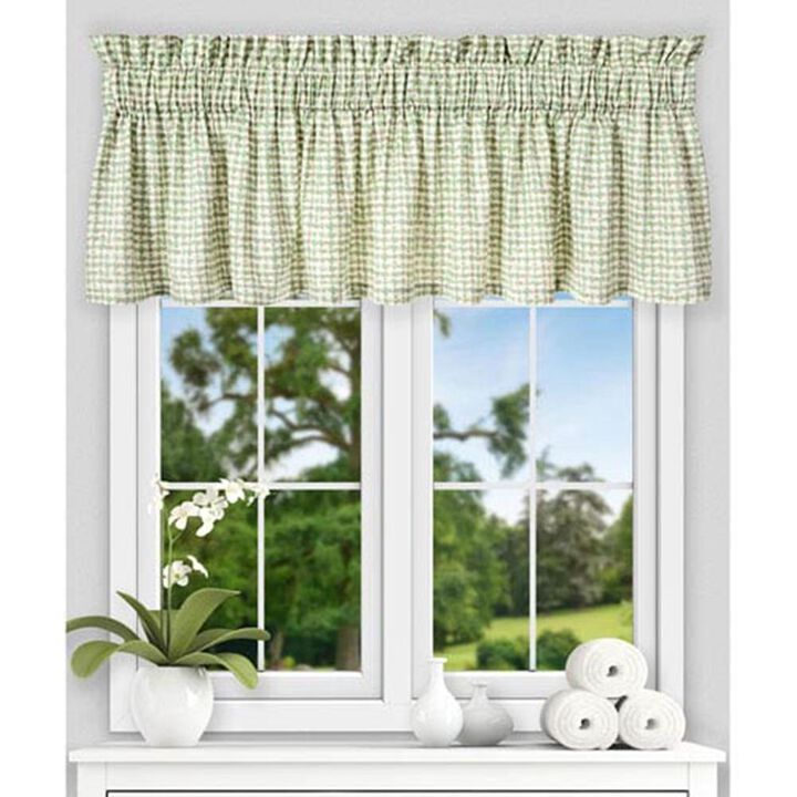 Ellis Curtain Davins High Quality Water Proof Room Darkening Blackout Tailored Window Valance - 80x15", Spa