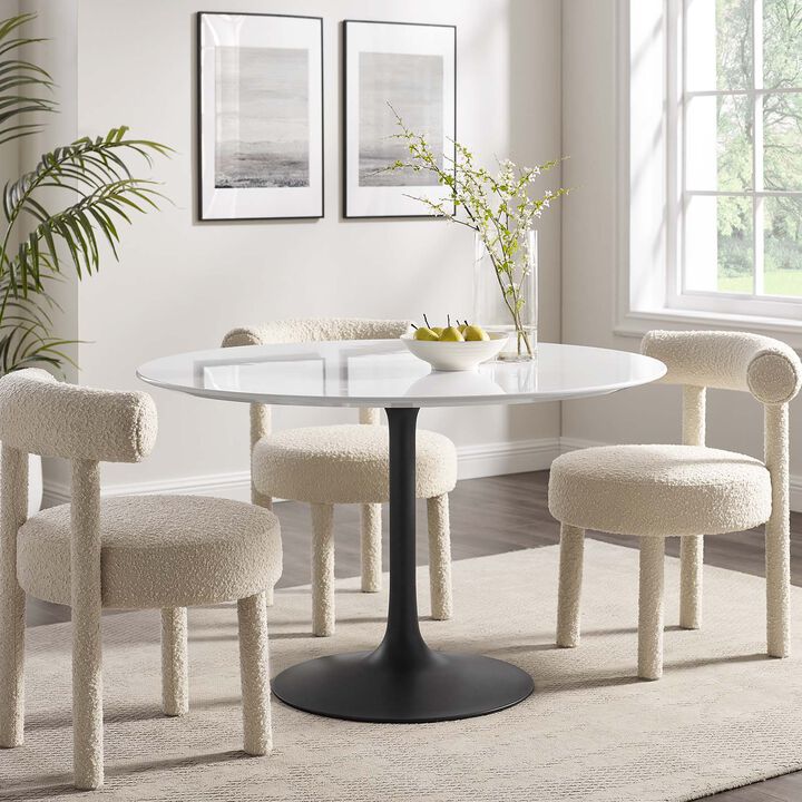 Modway - Lippa 48" Round Dining Table Black White